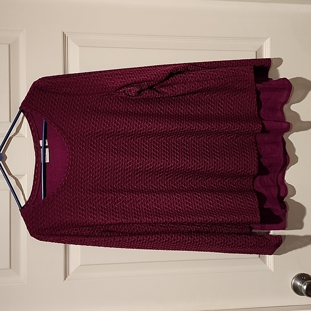 Kim Rogers merlot/fascia colored tunic top